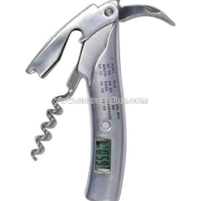 Dual-function infrared digital wine thermometer / corkscrew