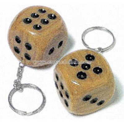 Brown dice key chain