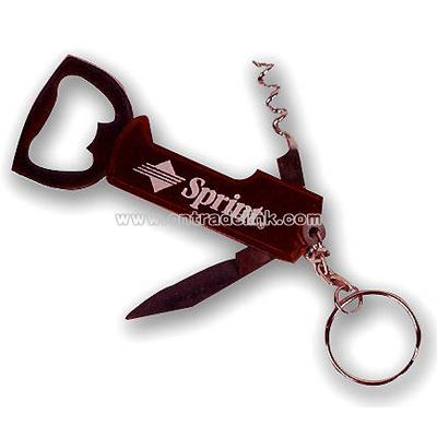 Burgundy multifunction bottle opener