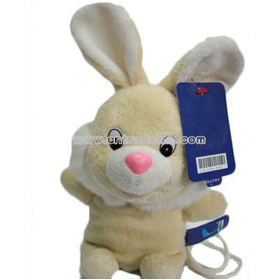 Satchel yellow stuffed rabbit