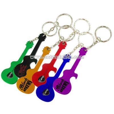 Aluminum guitar shape bottle opener key chain