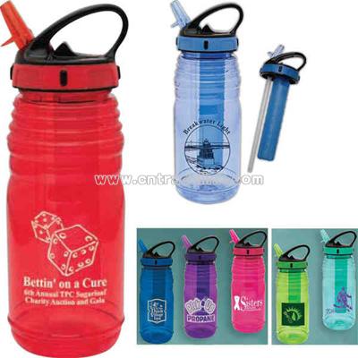 22 oz. purple water bottle with carrying handle