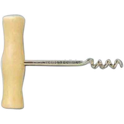 Beech wood handle "T" corkscrew
