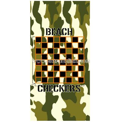 Camouflage Color Checkers Beach Game Towel