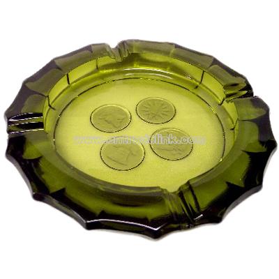 Fostoria Coin Olive Green Ashtray