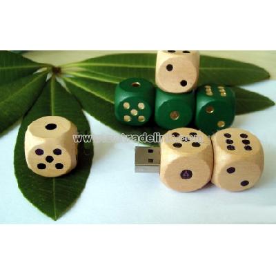 Wooden Dice USB Flash Drive