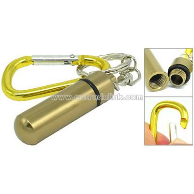 Small Golden Aluminium Carabiner with Bottle Flask Keychain