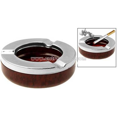 Silvery Metal and Plastic Carmine Rockered Cigar Cigarette Ashtray